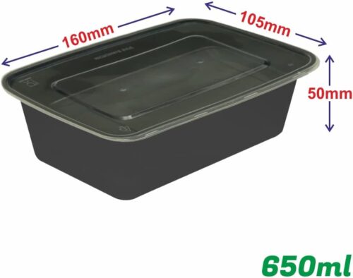 Plastic container 650ml black