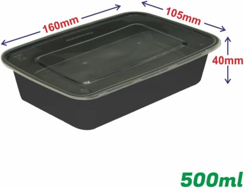 Plastic container 500ml black