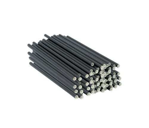 Paper straws black 12*197mm