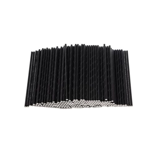 Paper straws black 6*197mm